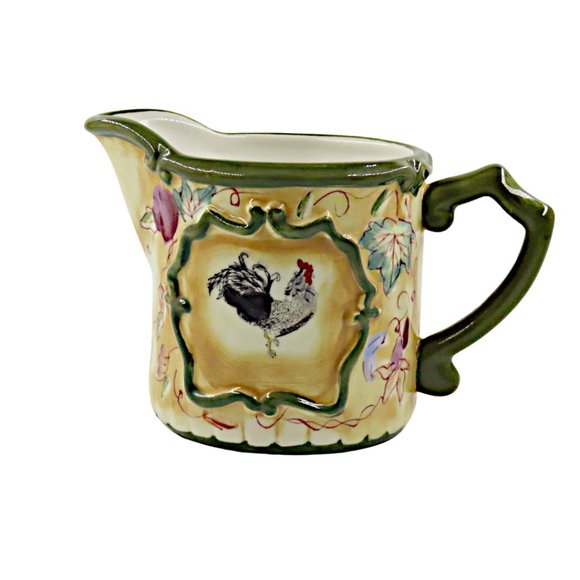 Vintage-Style Ceramic Rooster Pattern Creamer & Sugar Bowl Set (by AA) - Picture 2 of 6